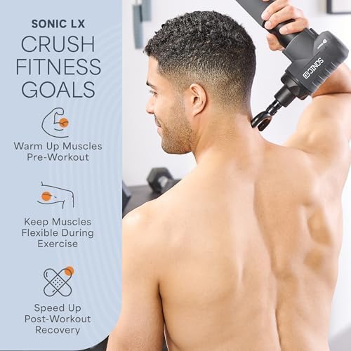 LifePro Sonic LX Percussion Massage Gun Deep Tissue with Heat & 10 Heads - Image 6