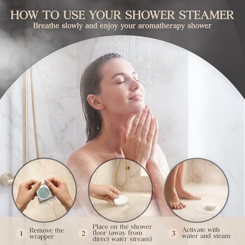 Eucalyptus Shower Steamers Aromatherapy 6 Pack – Eucalyptus Menthol Shower Steamer for Sinus Relief, Stress Relief & Self Care – Spa Shower Bombs for Women & Men - Image 5