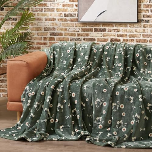 Lucky Brand Daisy Green Floral 66"X90" Cozy Plush Blanket - Premium Microfiber Throw for Luxurious Comfort and Style Twin/Twin XL Size - Image 4