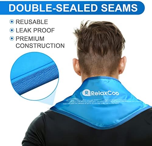 RelaxCoo Neck Ice Pack Wrap, Reusable Gel Ice Pack for Neck Shoulders, Cold Compress Therapy for Pain Relief, Injuries, Swelling, Bruises, Sprains, Inflammation and Cervical Surgery Recovery - Image 4
