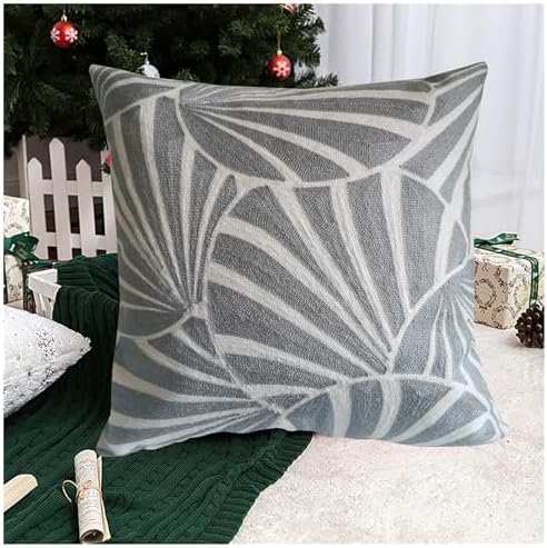 Throw Pillow Covers Gagliano Decorative Lumbar Pillow Sham Silver Grey Art Deco Fans Geometric Abstract Circles Pillowcase Gray Limestone 18"x18",Cotton Canvas 45x45cm by Unknown