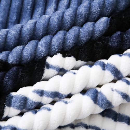PU MEI Sherpa Blanket Fleece Throw Blanket Twin Plaid Thick Bed Blanket, Soft Warm Cozy Throw Blanket, 60”*80” Zebra-Blue - Image 5