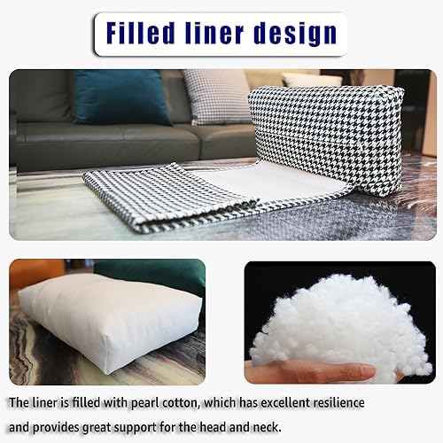Non-Slip Head Pillow for Recliners - Neck Support Cushion with Velvet Cover for Pain Relief at Home, Office and Travel (Houndstooth) - Image 5