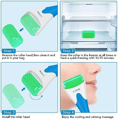LATME Ice Roller for Face Eyes,Womens Gifts,Face Massager Roller Puffiness Migraine Pain Relief and Minor Injury (Green) - Image 5