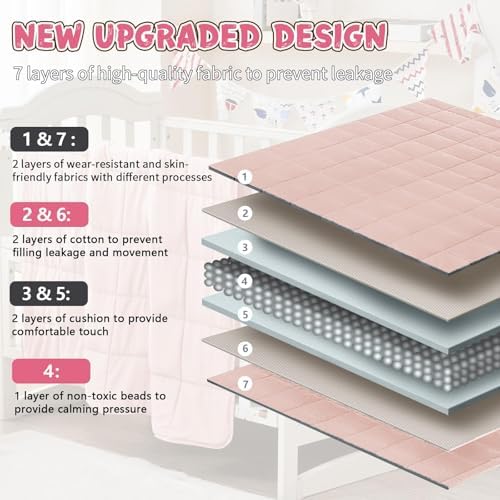 Weighted Blanket 7lbs, 40"x60", Cooling Heavy Throw Blanket for 60-90lbs, Microfiber Soft Big Blankets Weighted Comforter, Pink - Image 6