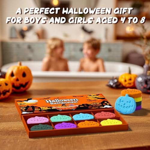 Halloween Bath Bombs for Kids with Surprise Toys Inside Boo Basket Stuffers Bubble 8 Pack Pumpkin Spooky Fizzy，Party Favors for Teens Gifts for Kids Girls Boys Supplies - Image 7