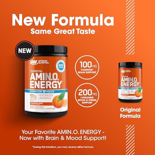 Optimum Nutrition Amino Energy Powder Plus Focus, Tangerine Wave, 9.5 Oz - Image 4