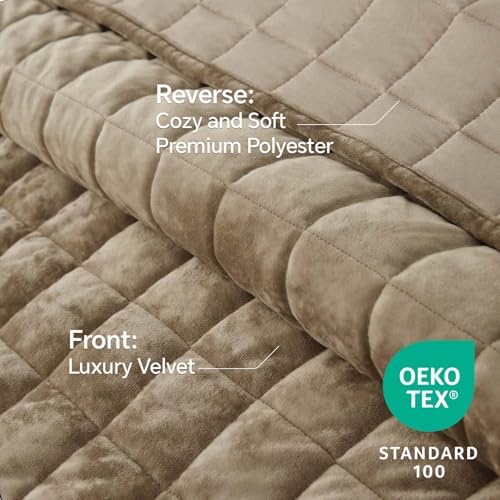 BEDELITE Velvet Quilt Set King Size, Luxury Velvet Comforter Bedding - Image 3