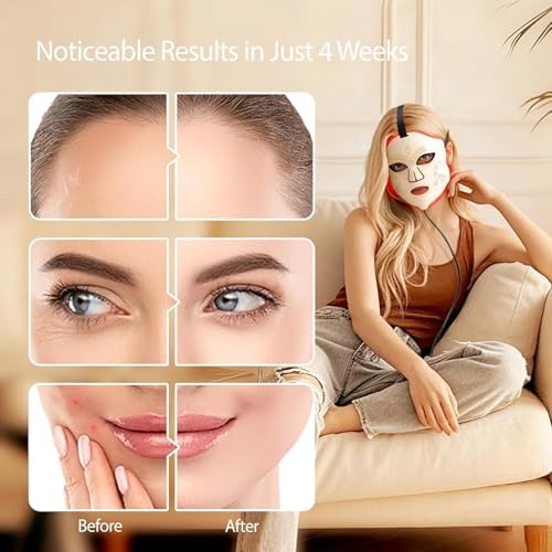 Red Light Therapy for Face, 4 Modes LED Light Therapy Mask with 850nm NIR Infrared Red & Blue Light, Rechargeable Portable Facial Skincare Device with Timer for Home Use, Lightweight for Women & Men - Image 5