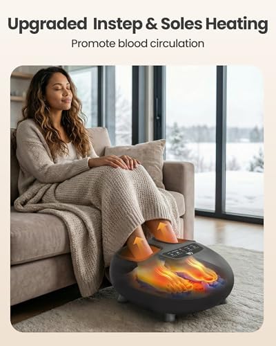 CILI Shiatsu FSA Foot Massager with Heat and Compression, Knead Rolling HSA Feet Massager for Neuropathy, Plantar Fasciitis, Remote Control, Up to Men Size 14", Christmas Gifts for Men Women - Image 4