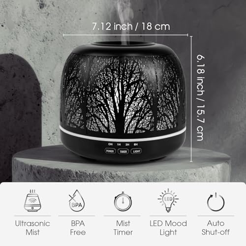 ARVIDSSON 500ml Essential Oil Diffuser, Metal Ultrasonic Diffuser for Home - Image 2