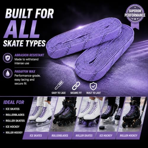 Rollerex Gladiator Waxed Skate Laces (Multiple Size & Color Options) - Quad, Ice, Roller, More - Image 3