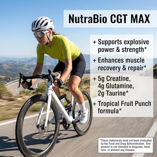 NutraBio CGT-MAX Powder- Creatine, Glutamine and Taurine to Support Muscle Recovery and Strength - 40 Servings - Tropical Fruit Punch… - Image 4