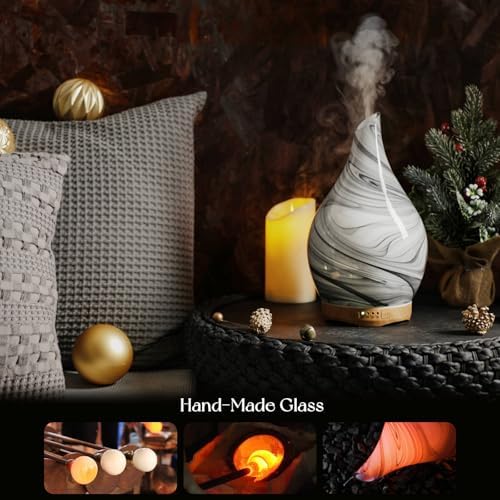 Porseme Essential Oil Diffuser 280ml Handmade Glass Diffuser 7H Runtime - Image 5