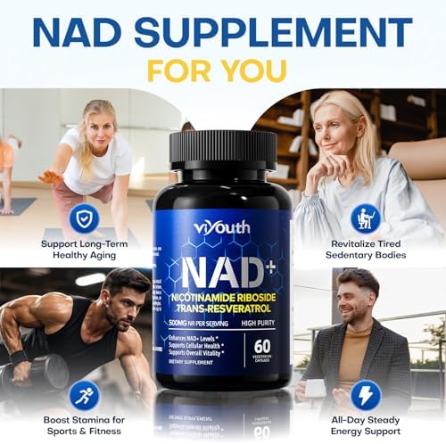 NAD+ Supplement with Nicotinamide Riboside 500mg & Trans-Resveratrol 100mg– NR Supplement for Cellular Energy & Healthy Aging Support for Men & Women - Image 6