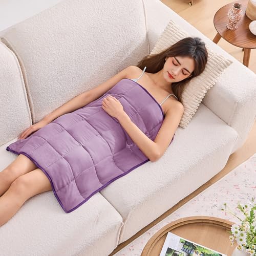 Weighted Blanket for Adults 7lbs, 24"x29", Cooling Heavy Throw Blanket, Microfiber Soft Big Blankets Weighted Comforter, Purple by BETU