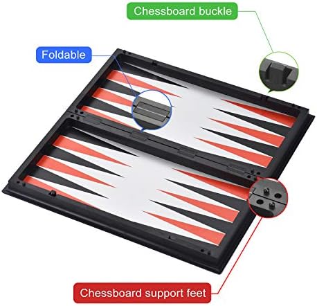 3 in 1 Magnetic Checkers Chess Backgammon Game Set for Kids Adults - Image 5