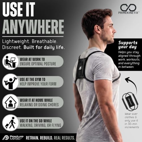 PostureMedic Original Strength Dynamic Posture Corrector for Men & Women – Active Resistance Training System for Back, Neck & Shoulder Pain Relief – Strengthen Muscles & Improve Alignment - XL - Image 6