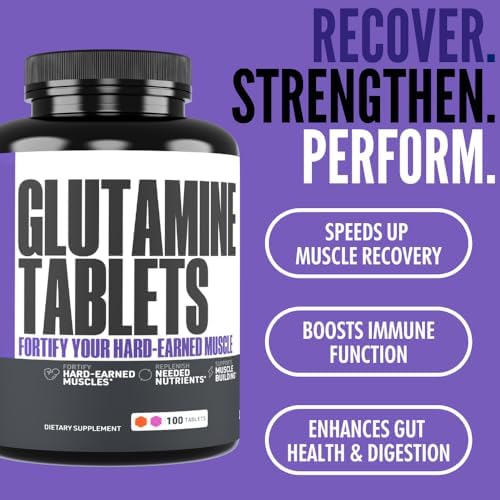 Crazy Muscle L-Glutamine 1000mg Tablets | Post-Workout Recovery Supplement - Image 3