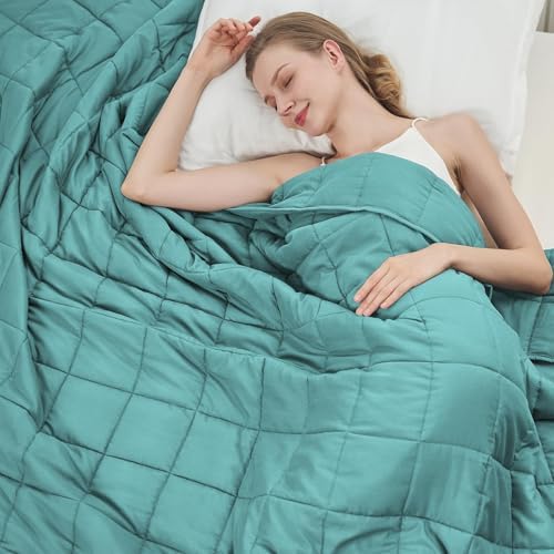 Teal Weighted Blanket for Adults 20lbs, 60"x80", Queen Size Cooling Heavy Throw Blanket for 180-220lbs, Microfiber Soft Thick Big Blankets Weighted Comforter Breathable Gift for Sleeping by BETU