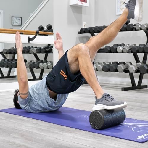 OPTP AXIS Firm Density Foam Roller – Round, Black, 12"L X 6" - Image 4