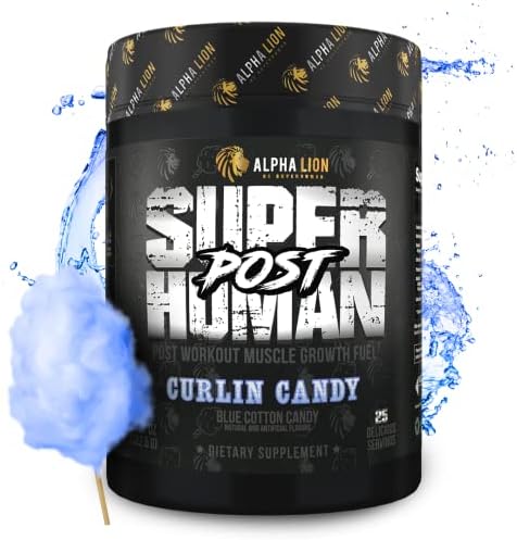 ALPHA LION Superhuman Post, Post Workout Recovery, Fast Acting Post Workout for Men & Women (25 Servings, Curlin Candy) by AlphaLion
