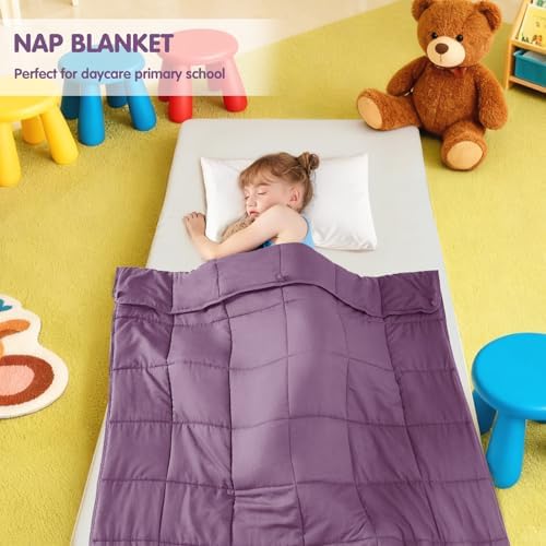 yescool Purple Weighted Blanket 3 Pounds Cooling Weighted Lap Blanket, Heavy Blanket for Sleeping, Weighted Throw Blanket Gifts for 20-40lbs, 36"x48" - Image 3