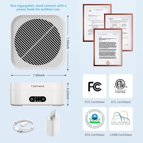 Air Purifiers for Home – True HEPA Air Purifier for Pets, Smoke & Allergies | 600 Sq Ft Coverage | Ultra-Quiet & Portable Small Air Purifier for Bedroom/Travel/Desk/Office/RV - Image 2