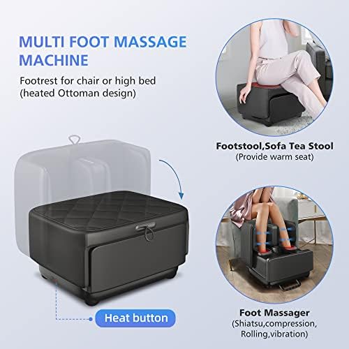 COMFIER 2 in 1 Foot Massager Machine, Shiatsu Foot and Calf Massager with Heat,Kneading,Vibration,Compression Massagers for Feet,Ankle,Leg,Tired Muscles & Plantar Fasciitis,Gift for Men Women - Image 3