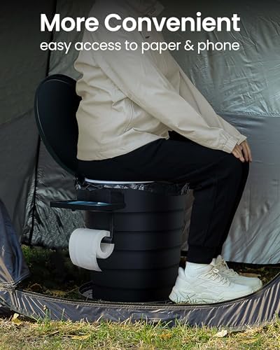 TRIPTIPS Upgrade Retractable Portable Toilet Travel Toilet Adjustable Height Camping Toilet Portable Potty for Adults Kids, Foldable Portable Toilet for Camping/Car - Image 3