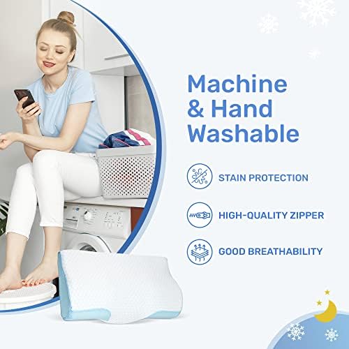 Derila Cooling Pillowcase for Neck Pillow, Cover Only, White, 50 x 30 cm - Image 4