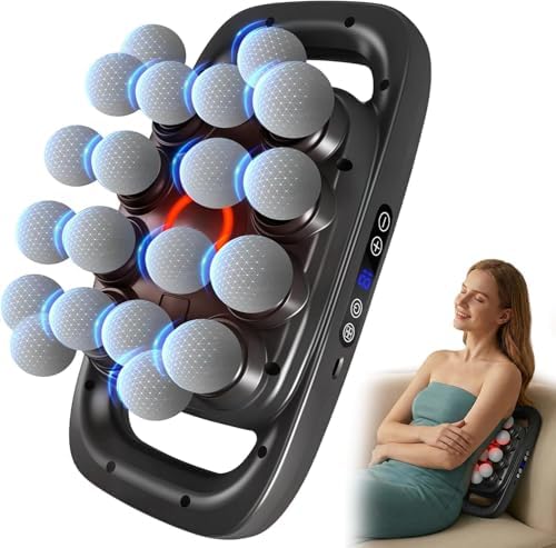 Mekanic 20-Head Massage Gun Deep Tissue with Soothing Warmth, 3 Modes & 30 Intensities, Quiet Multi-Head Back Massager for Pain Relief, Electric Percussion Muscle Massager for Body, Neck,and Legs by Unknown