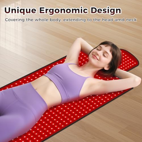 LITDUCK Body Red Light Therapy Mat, Eligible Red Light Therapy Blanket, 2in1 LEDs(660nm& 850nm), Premium Leather, Adjustable Timer & Intensity 36.3"*15.8" - Image 7