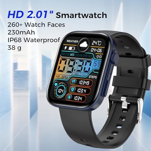 Smart Watches for Men Women, Make/Answer Calls, 2.01" HD Screen with 260+ Watch Faces, Heart Rate/SpO2/Sleep Monitor, 123 Sports Modes, Long Battery Life Fitness Watch Compatible with iPhone Android - Image 4