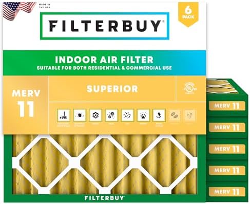 Filterbuy 12x12x2 Air Filter MERV 11 Pet & Allergy Defense (6-Pack) by Filterbuy