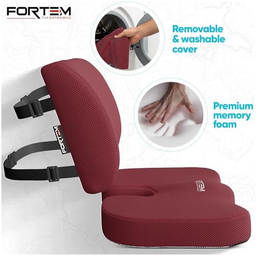 FORTEM Seat Cushion & Lumbar Support for Office Chair, Wheelchair, Car - Image 3