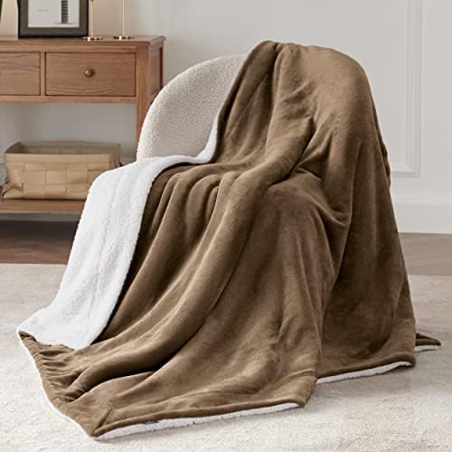 Bedsure GentleSoft Sherpa Fleece Throw Blanket for Couch, Non-Heated, Thick and Warm Throw for Women and Men, Soft Fuzzy Plush Comfort Weight Kids Blanket for Winter, Camel, 50x60 Inches - Image 3