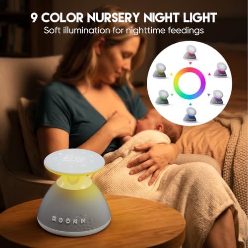 White Noise Sound Machine for Sleeping with Night Light 50 Soothing Sounds - Image 4