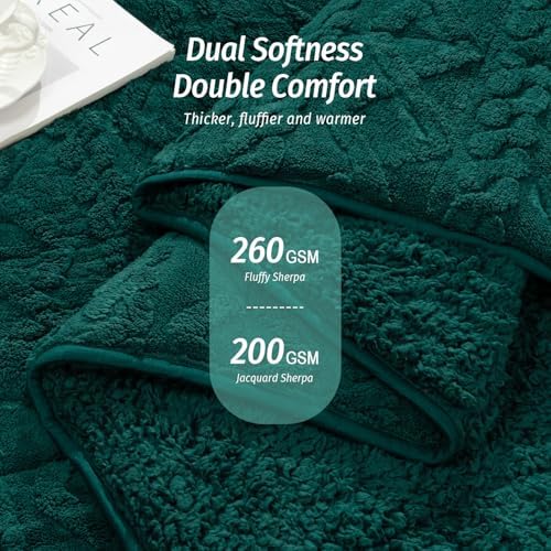 Wemore Sherpa Weighted Blankets for Sleeping Queen 60" x 80" 15 lbs Green - Image 2
