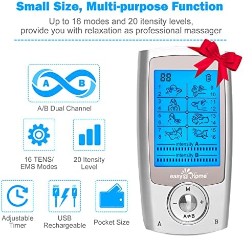 Easy@Home Rechargeable TENS Unit - EMS Muscle Stimulator - Image 2