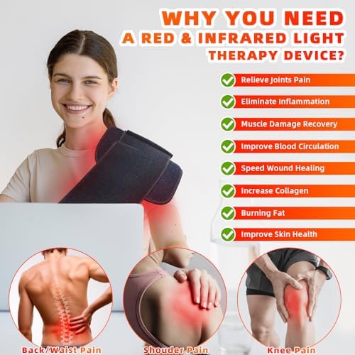 Red Light Therapy, Infrared Light Therapy for Body Waist Back Shoulder Leg Knee Muscle, 660nm 850nm Wearable Large 16"x7.8" Pad with Timer Remote, Ideal Gift for Woman Man - Image 2