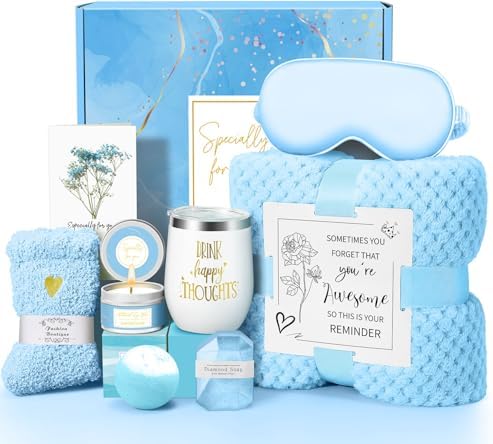 Happy Birthday Gifts for Women Mom Her Friend Sister Wife Grandma, Self Care Gift Get Well Relaxing Spa Gift Basket Set by Kalokey