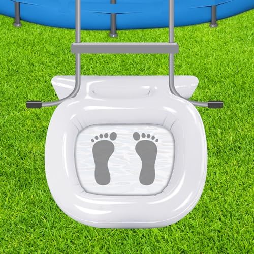Inflatable Pool Foot Bath Basin, Portable Foldable Foot Wash Bath Basin for Soaking Feet, Beach, Hot Tub Spa, Above & In-Ground Swimming Pool Entry Ladder (White) by Lanathel