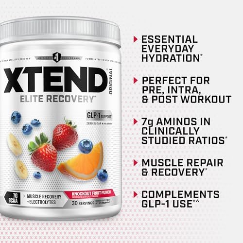 Xtend Original BCAA Powder with Zero Sugar, Knockout Fruit Punch, 30 Serv - Image 4