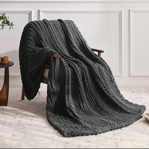 Negwoo Chunky Knit Throw Blanket, Knitted Throw Chenille Yarn, 60"*80" - Image 2