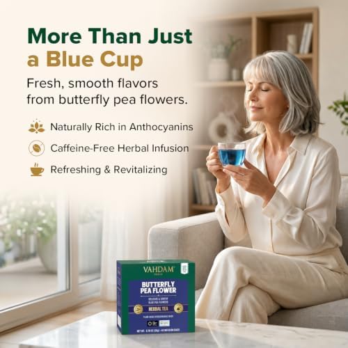 VAHDAM, Butterfly Pea Flower Tea Bags (40 Pyramid Teabags) Vegan, Non-GMO | Delicate & Earthy | Direct From Source - Plant Based Biodegradable Tea Bags | Brew Iced Tea, Cooking, Mocktails & Cocktails - Image 6