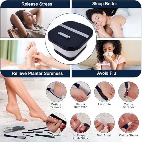 UNIFULL Collapsible Foot Bath Spa with Heat, Remote Control, Massage Rollers, Bubble, Foot Pedicure Kit, Red Light, Pedicure Foot Spa, Foot Bath for Gifts - Image 5