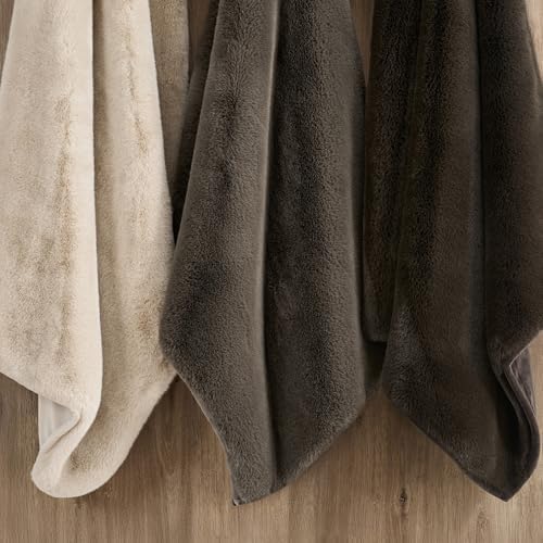 EVERGRACEHOME Faux Chinchilla Fur Throw Blanket, 72"x90", Espresso Mink - Image 6