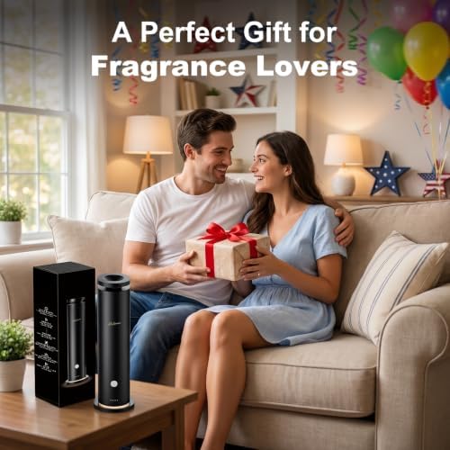 Waterless Diffuser Pro with 5 Scent Oils, Luxury Hotel-Class Essential Oil Diffuser Aromatherapy Machine with 1500 Sq Ft Cover, 6 Mist, 4.06Oz Diffusers for Home Large Room Hotel SPA - Black - Image 4