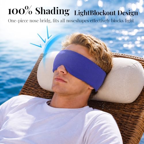 Cotton Sleep Eye Mask for Men and Women, 100% Blocking Light Sleeping Mask - Image 2